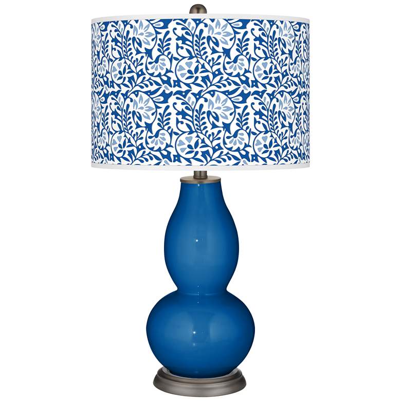 Image 1 Hyper Blue Gardenia Double Gourd Table Lamp