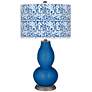 Hyper Blue Gardenia Double Gourd Table Lamp