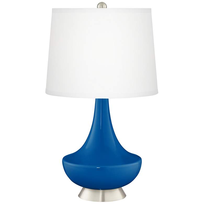 Image 2 Hyper Blue Gillan Glass Table Lamp with Dimmer