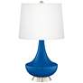 Hyper Blue Gillan Glass Table Lamp with Dimmer