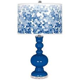 Image1 of Hyper Blue Mosaic Giclee Apothecary Table Lamp