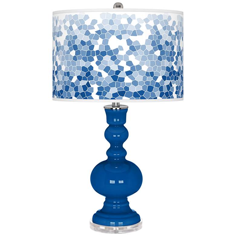 Image 1 Hyper Blue Mosaic Giclee Apothecary Table Lamp