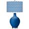 Hyper Blue Narrow Zig Zag Ovo Table Lamp