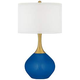 Image1 of Hyper Blue Nickki Brass Modern Table Lamp