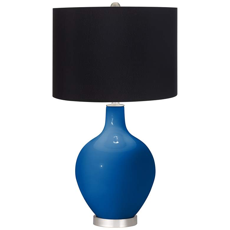 Image 1 Hyper Blue Ovo Table Lamp with Black Shade