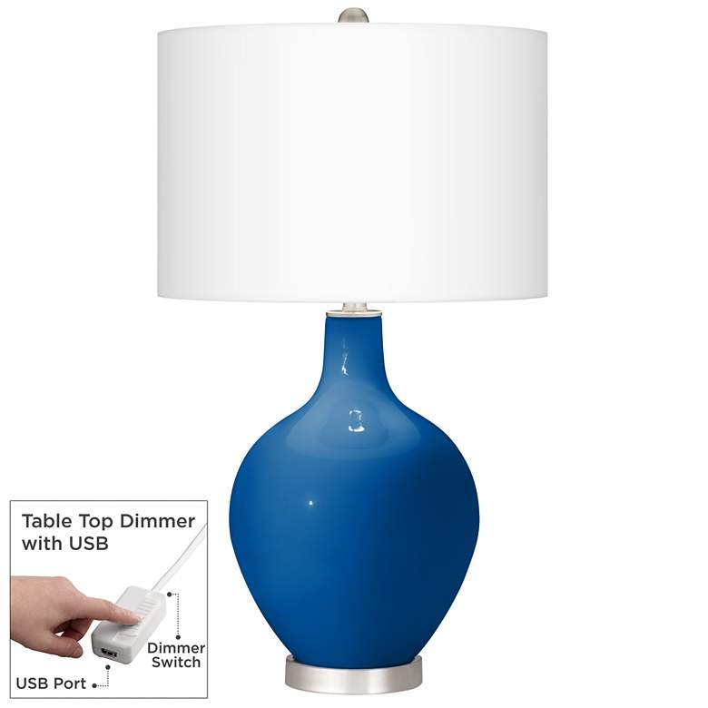 Image 1 Hyper Blue Ovo Table Lamp With Dimmer