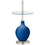 Hyper Blue Ovo Tray Table Floor Lamp by Color Plus