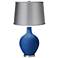 Hyper Blue - Satin Light Gray Shade Ovo Table Lamp