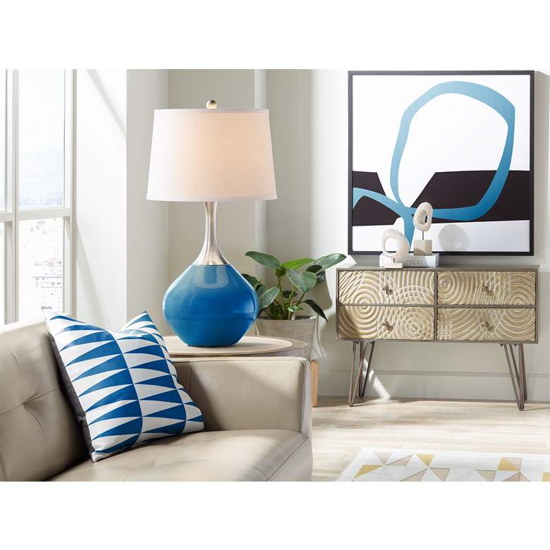 Hyper Blue Spencer Modern Table Lamp by Color Plus more views