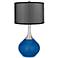 Hyper Blue Spencer Table Lamp with Organza Black Shade