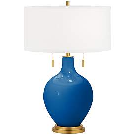 Image1 of Hyper Blue Toby Brass Accents Table Lamp