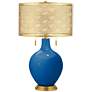 Hyper Blue Toby Brass Metal Shade Table Lamp
