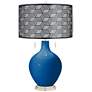 Hyper Blue Toby Table Lamp With Black Metal Shade