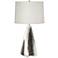 Hypnotic Brushed and Black Chrome Pyramid Table Lamp