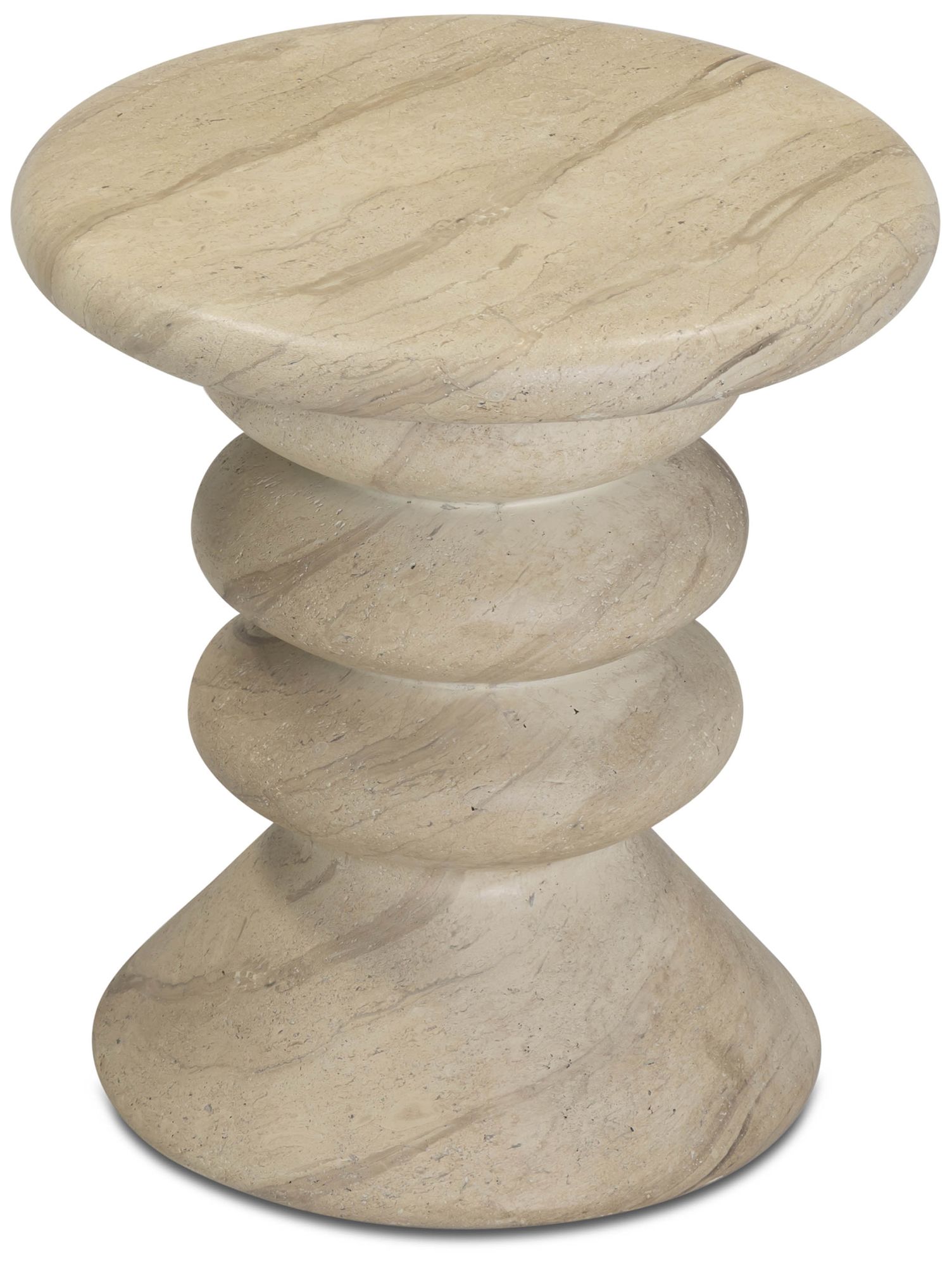 Image 4 Hyre Faux Travertine Indoor/Outdoor Concrete Side Table more views