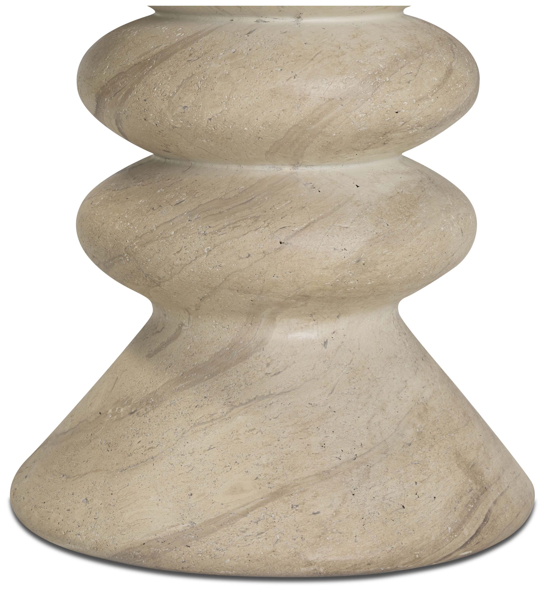 Image 6 Hyre Faux Travertine Indoor/Outdoor Concrete Side Table more views
