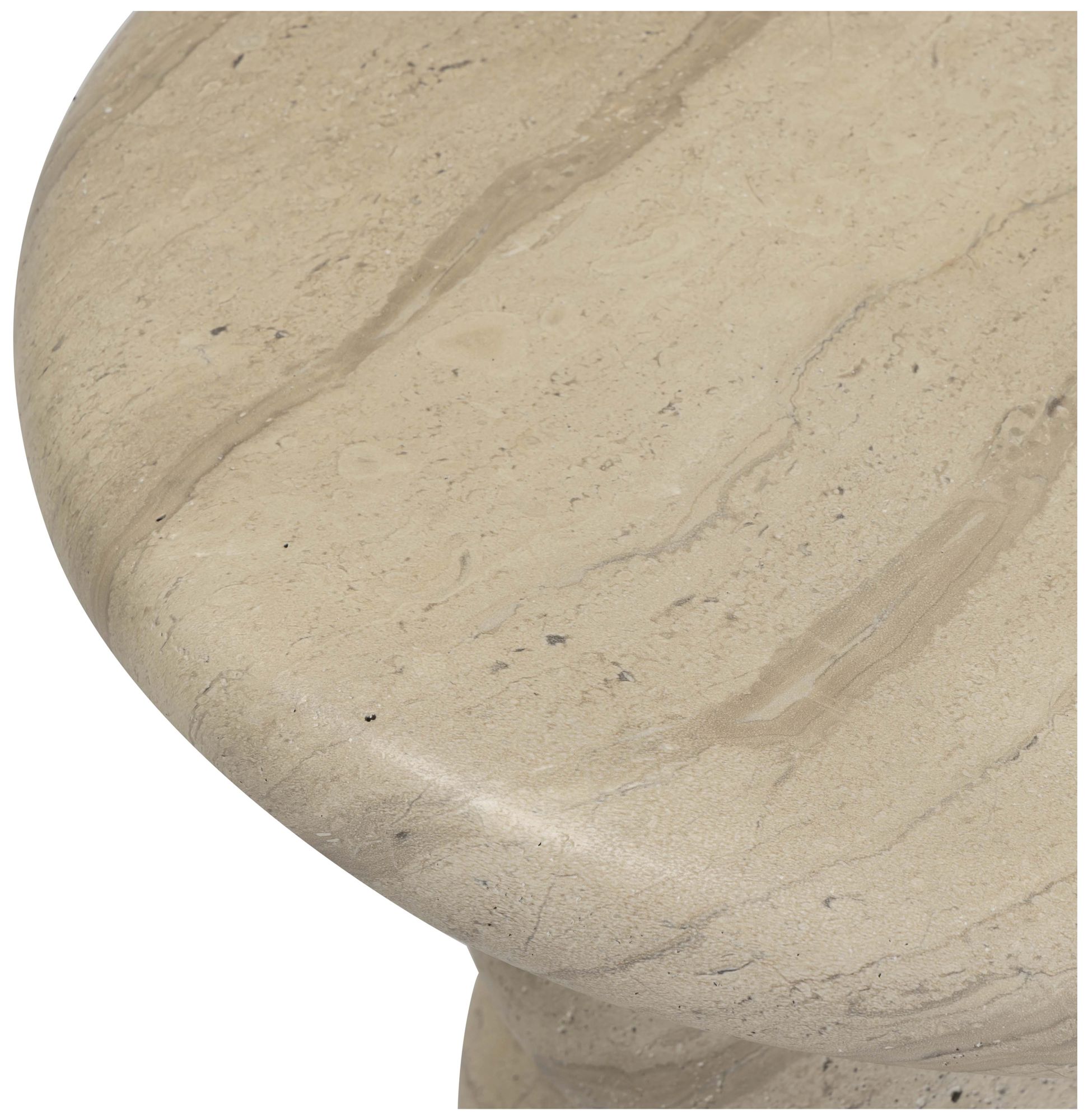 Image 7 Hyre Faux Travertine Indoor/Outdoor Concrete Side Table more views