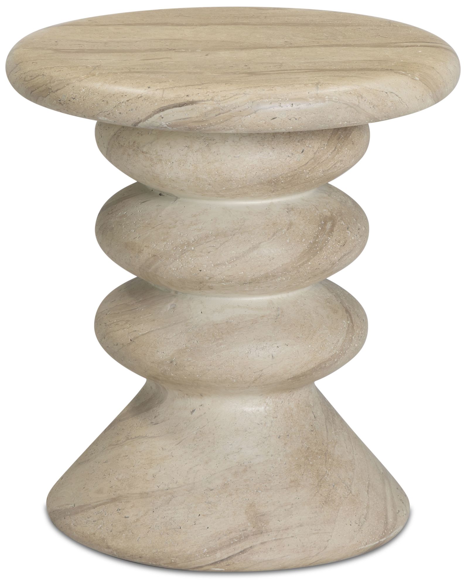 Hyre Faux Travertine Indoor/Outdoor Concrete Side Table