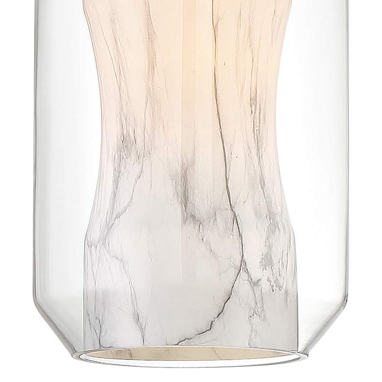 Image 2 I-Biza - E26 LED Cylinder Pendant - Black Finish - White Marble Glass more views