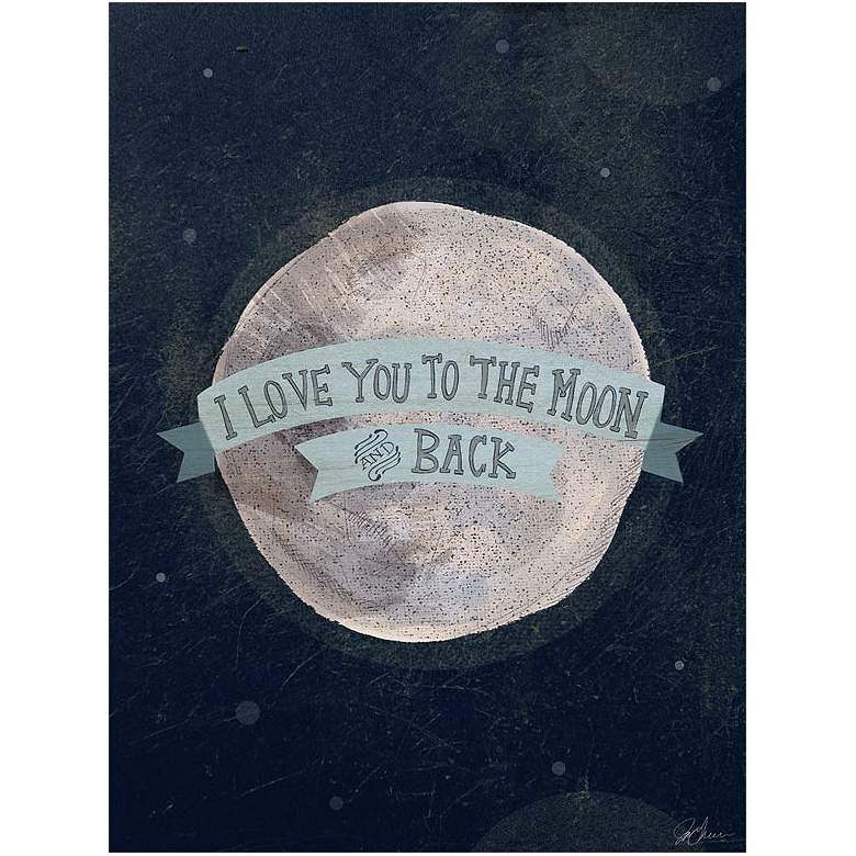 Image 1 I Love You To The Moon - Blue 24 inch High Canvas Wall Art
