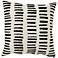 I See You Hear Beige Black Striped 18" Square Throw Pillow