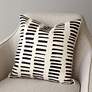 I See You Hear Beige Black Striped 18" Square Throw Pillow