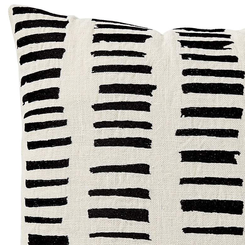 Image 3 I See You Hear Beige Black Striped 18" Square Throw Pillow more views