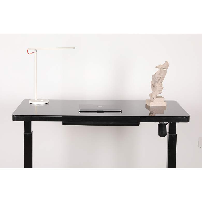 Image 3 Ian 47 1/4"W Black Adjustable Sit/Stand Desk with USB Port more views