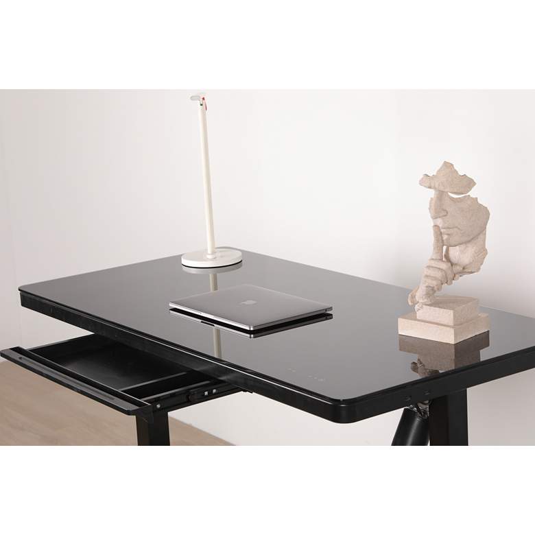 Image 4 Ian 47 1/4 inchW Black Adjustable Sit/Stand Desk with USB Port more views