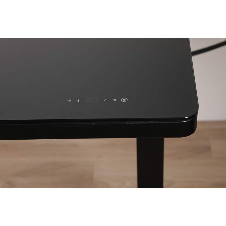 Image 6 Ian 47 1/4"W Black Adjustable Sit/Stand Desk with USB Port more views