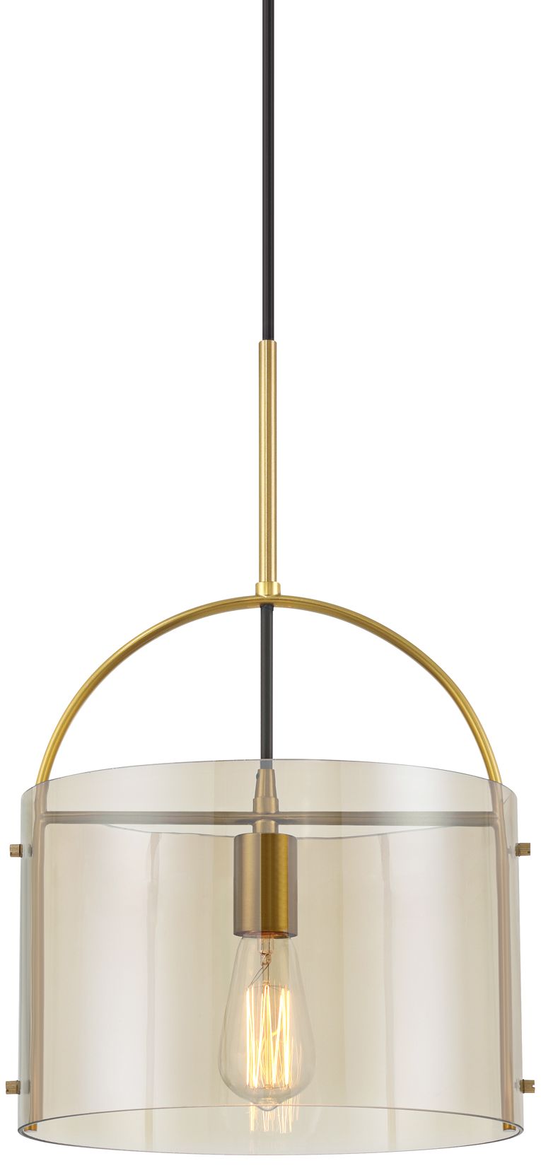 Image 2 Ibarra 11 3/4" Wide Soft Gold and Cognac Glass Mini Pendant