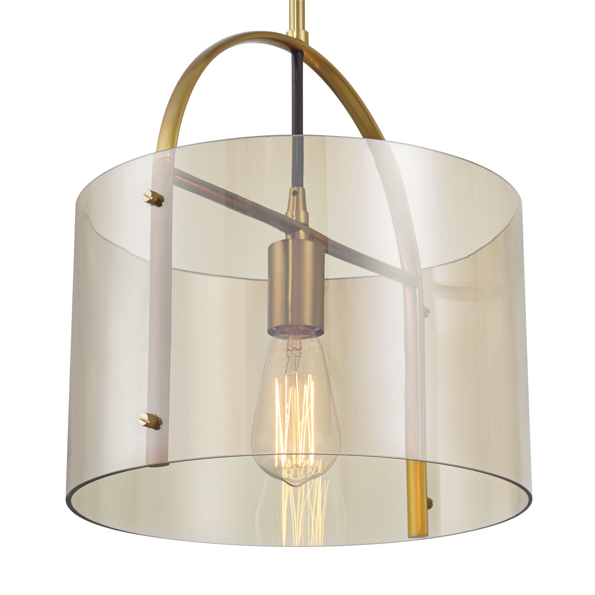 Image 3 Ibarra 11 3/4" Wide Soft Gold and Cognac Glass Mini Pendant more views