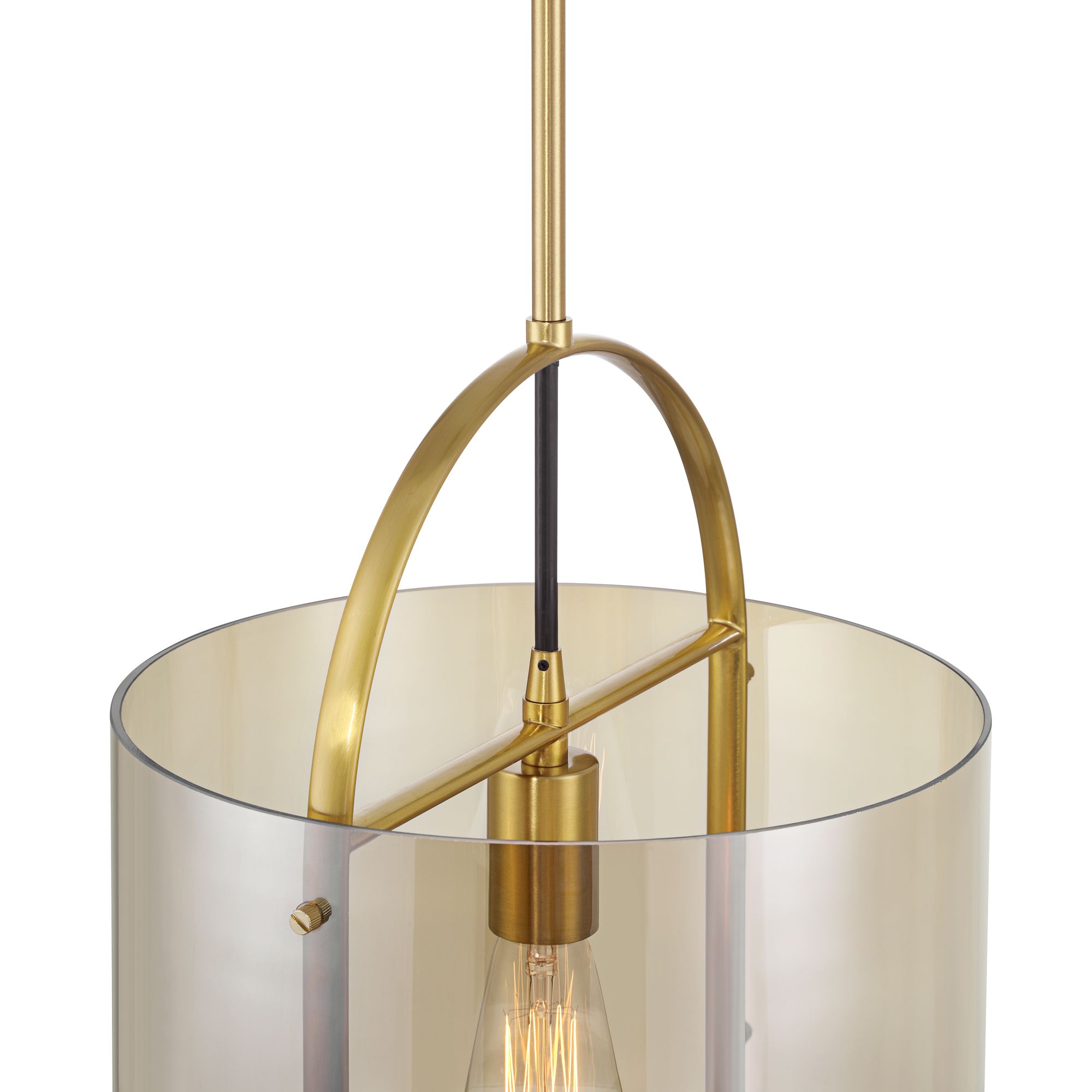 Image 4 Ibarra 11 3/4" Wide Soft Gold and Cognac Glass Mini Pendant more views