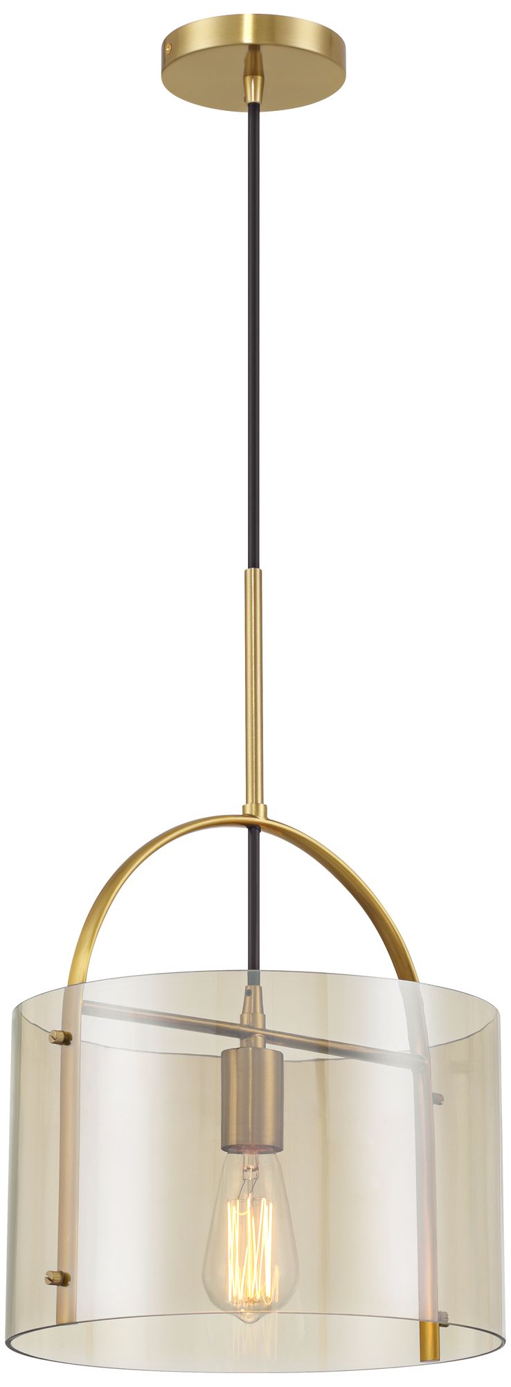 Watch A Video About the Collin Soft Gold and Cognac Glass Mini Pendant