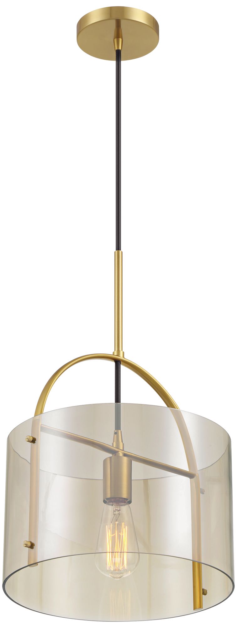 Watch A Video About the Collin Soft Gold and Cognac Glass Mini Pendant