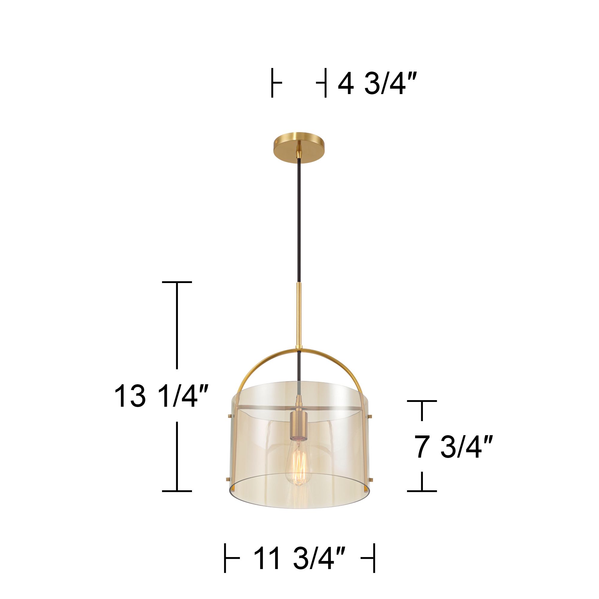 Watch A Video About the Collin Soft Gold and Cognac Glass Mini Pendant