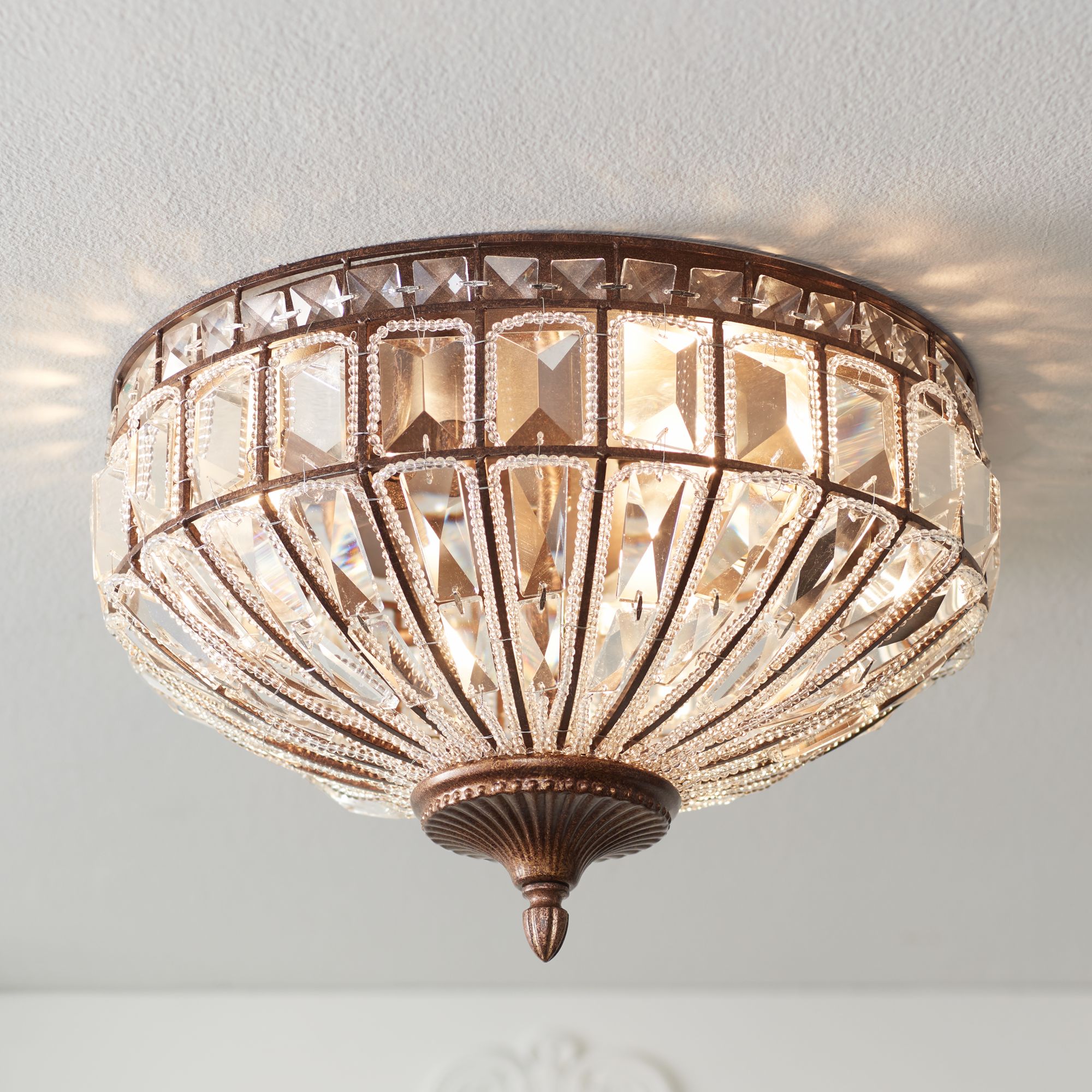 crystal flushmount light