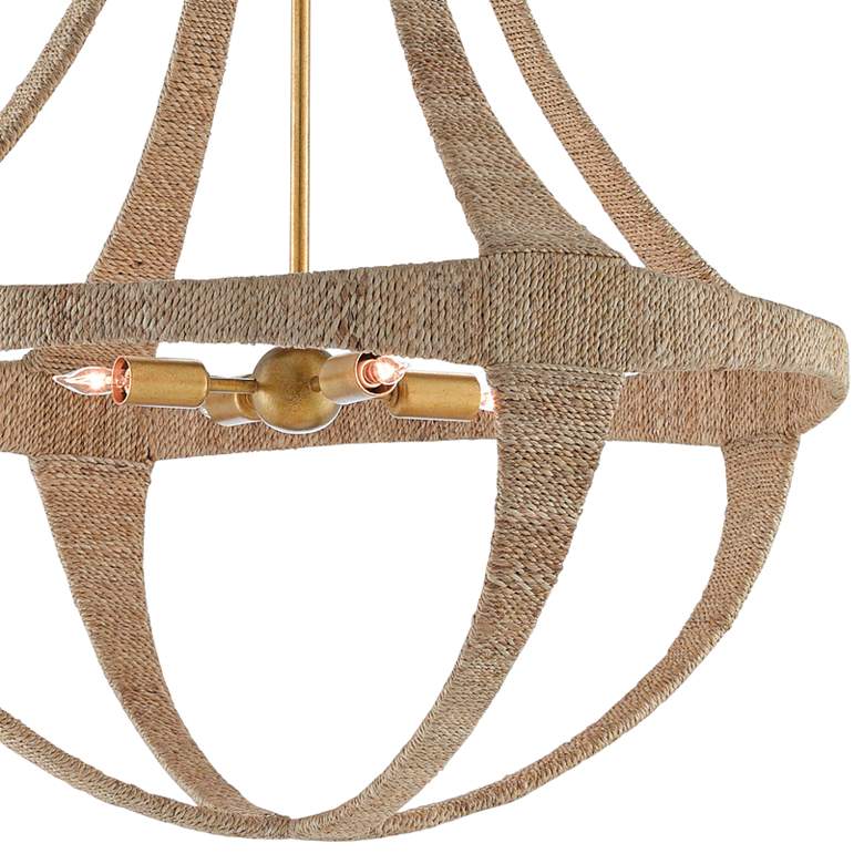Image 3 Ibiza 28 inch Wide Natural Abaca Rope 4-Light Chandelier more views