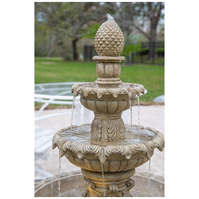 Image 3 Ibiza 45" High 3-Tier Sandstone Floor Fountain more views