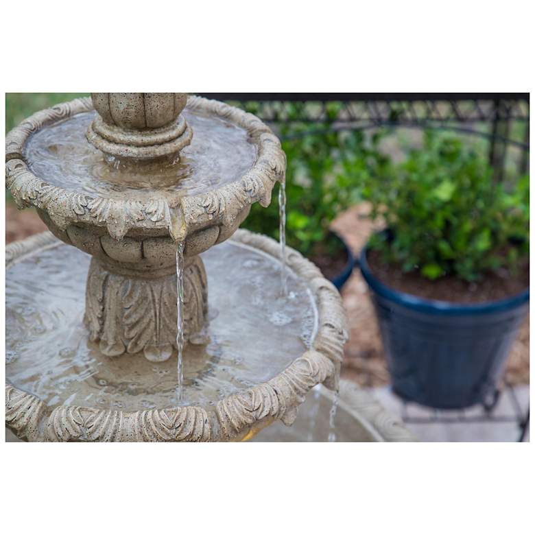 Image 4 Ibiza 45" High 3-Tier Sandstone Floor Fountain more views