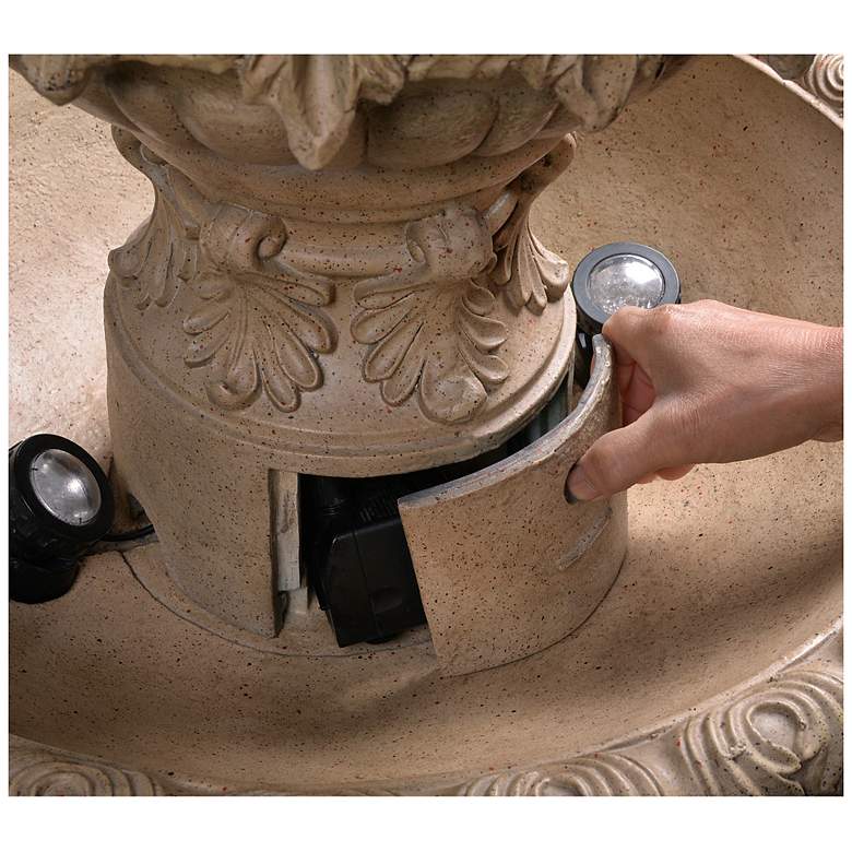 Image 5 Ibiza 45" High 3-Tier Sandstone Floor Fountain more views