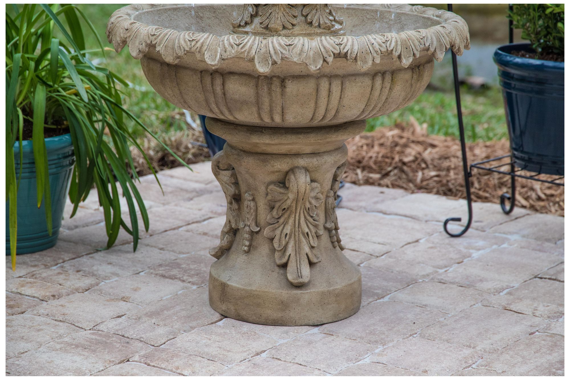 Ibiza 45" High 3-Tier Sandstone Floor Fountain