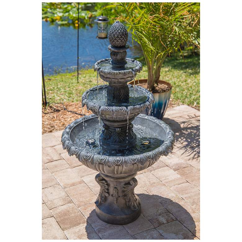 Image 4 Ibiza 45" High 3-Tier Zinc Floor Fountain more views