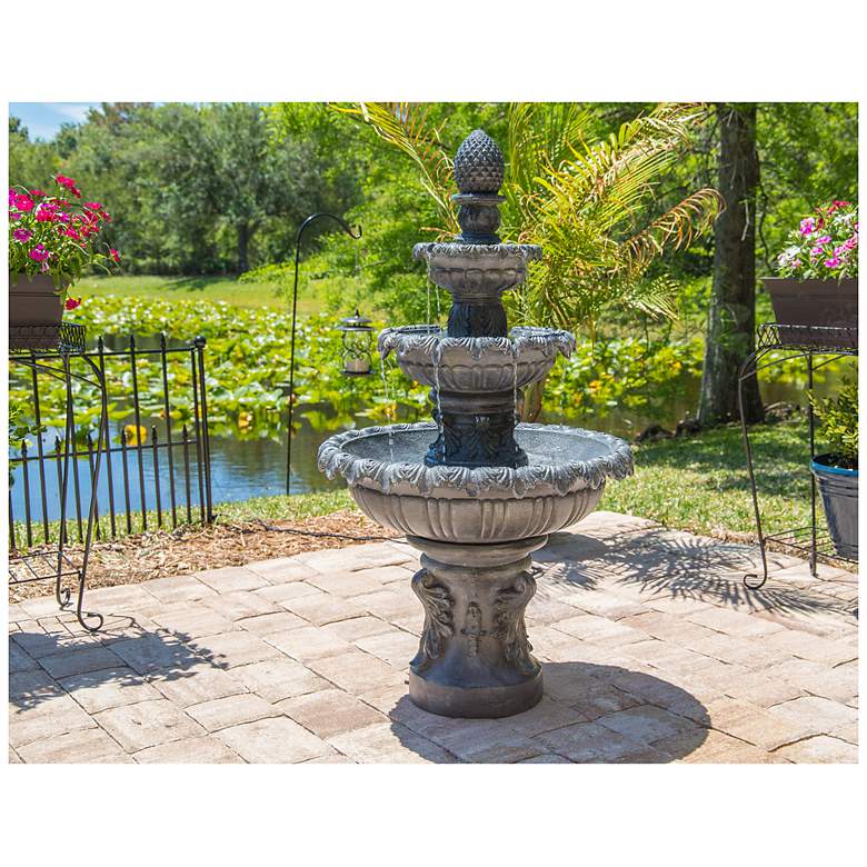 Image 5 Ibiza 45" High 3-Tier Zinc Floor Fountain more views