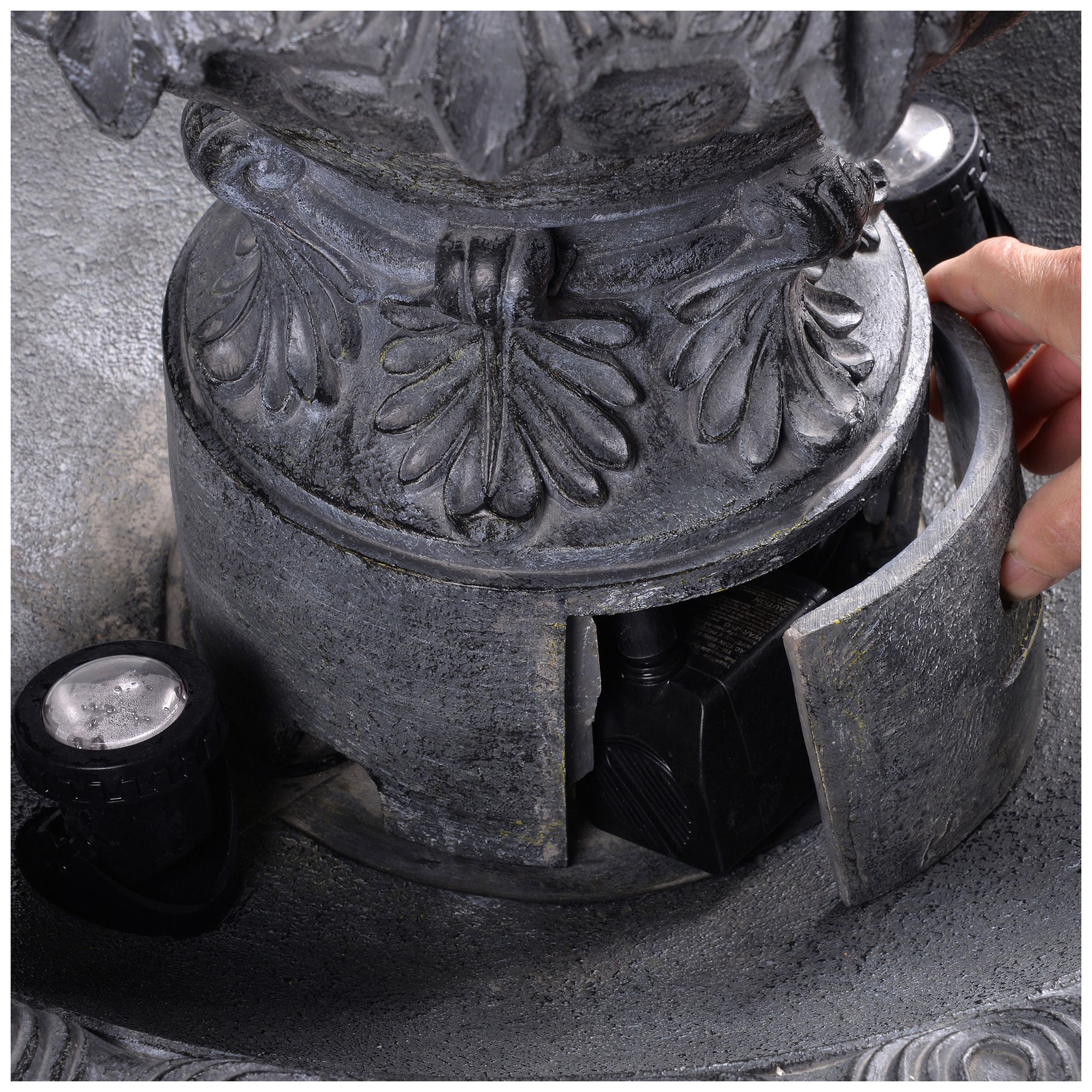 Ibiza 45" High 3-Tier Zinc Floor Fountain