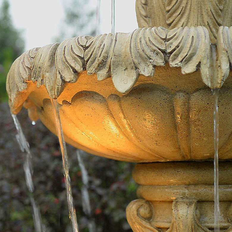 Image 3 Ibiza 62" High Sandstone 3-Tier LED Outdoor Floor Fountain more views