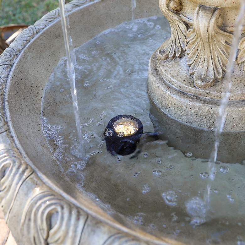 Image 4 Ibiza 62" High Sandstone 3-Tier LED Outdoor Floor Fountain more views