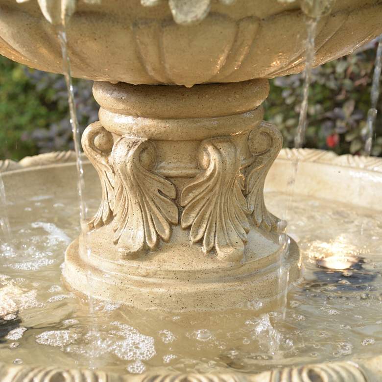 Image 5 Ibiza 62" High Sandstone 3-Tier LED Outdoor Floor Fountain more views