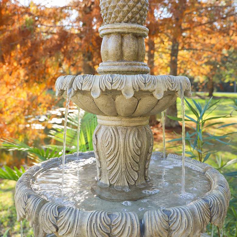 Image 6 Ibiza 62" High Sandstone 3-Tier LED Outdoor Floor Fountain more views