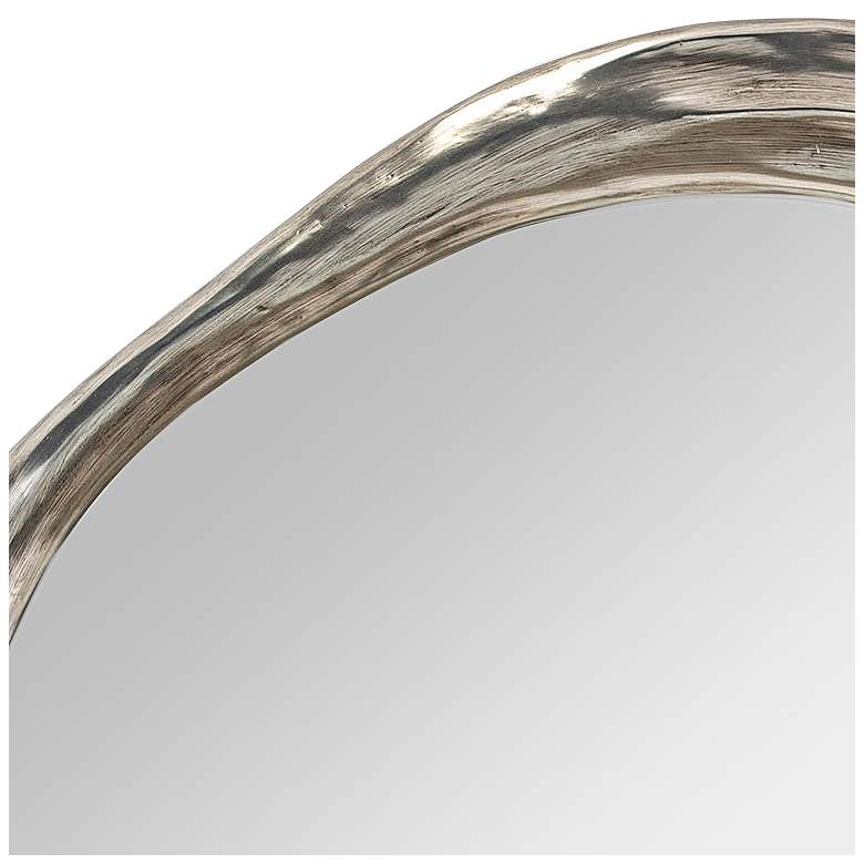 Image 2 Ibiza Silver 30 1/4 inch x 31 1/2 inch Round Wall Mirror more views